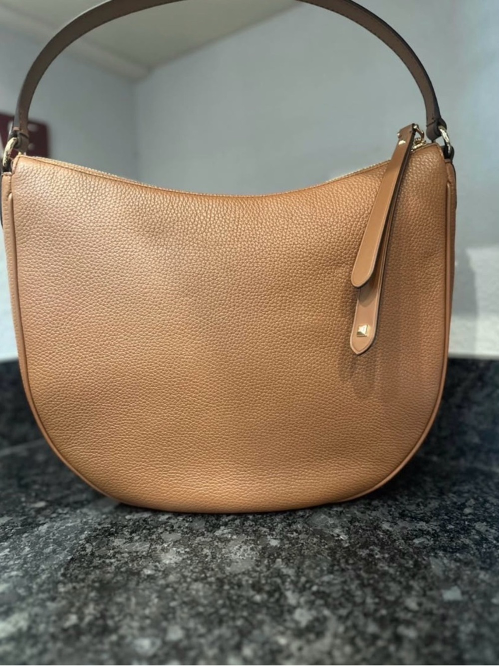 Michael Kors Tan Pebbled Leather Shoulder  Bag- DOVER - Picture 2 of 5